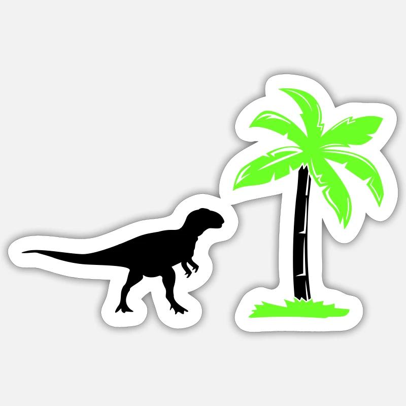 Palmier dinosaure - Sticker taille S (10 x 10 cm) - blanc mat