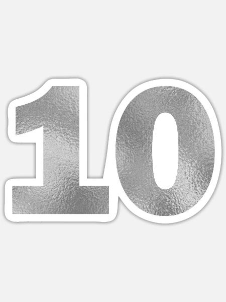 Geburtstag 10 Jahre - Sticker Größe S (10 x 10 cm) - Mattweiß