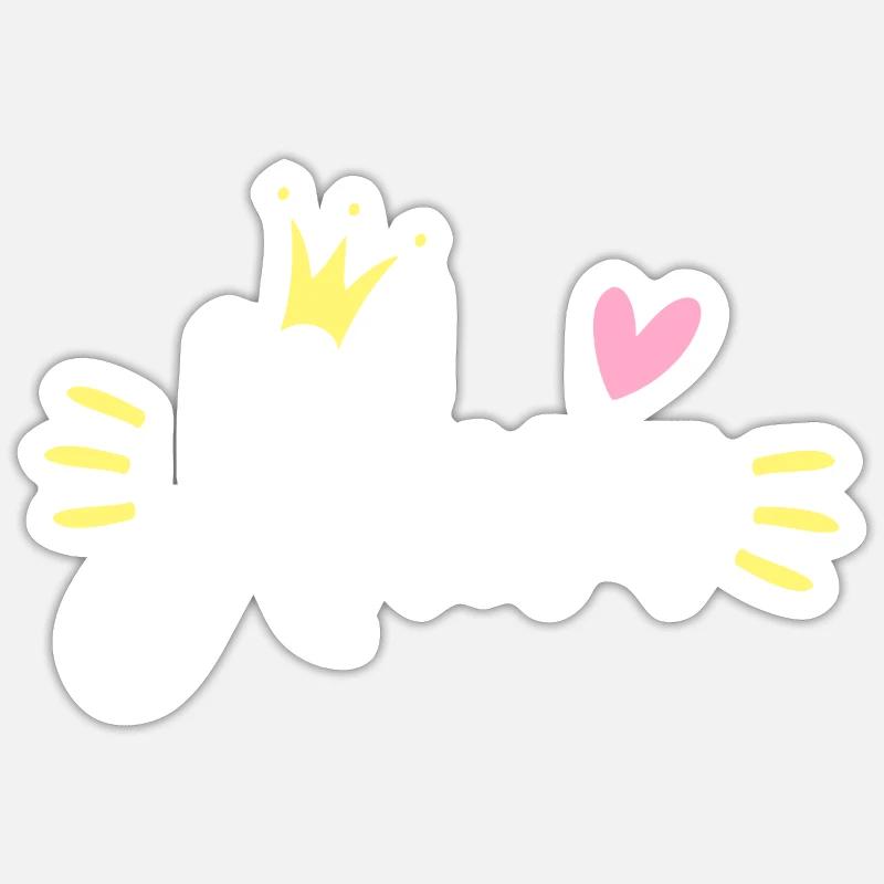 Anna Name Krone - Sticker Größe S (10 x 10 cm) - Mattweiß