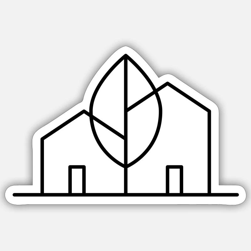 Logo de l’architecture - Sticker taille S (10 x 10 cm) - blanc mat
