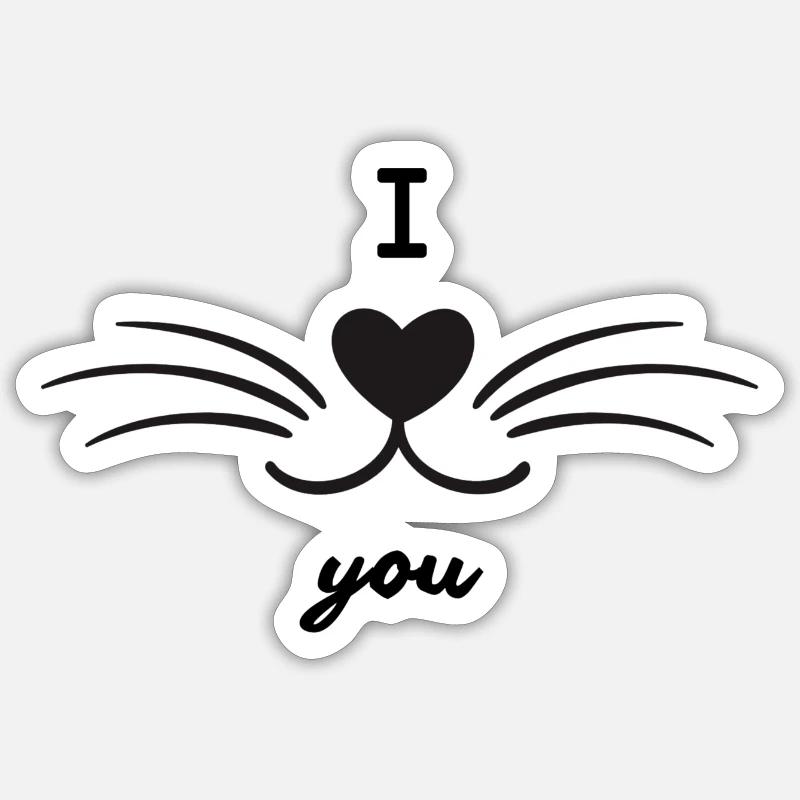 Je t’aime - Sticker taille S (10 x 10 cm) - blanc mat