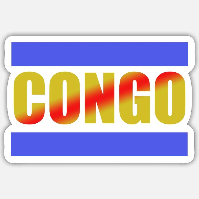 FREE CONGO - Sticker size S (10 x 10 cm) - white matte