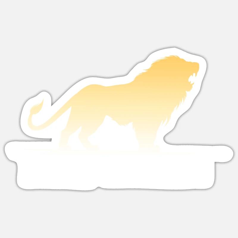 Lion - Indomitable Nature - Sticker size S (10 x 10 cm) - white matte