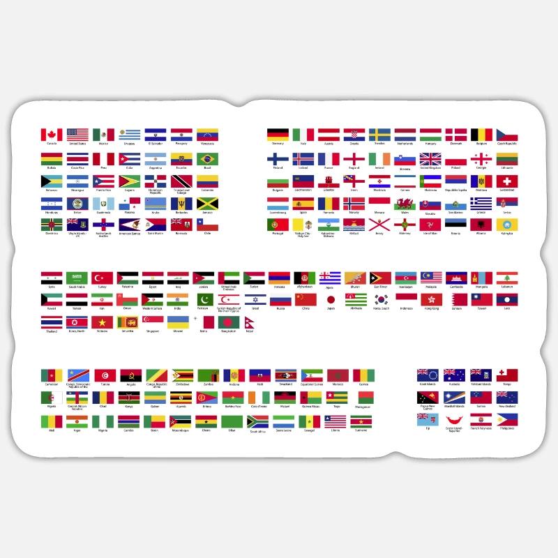 Drapeaux internationaux du monde - Drapeaux des pays Sticker taille S (10 x 10 cm)