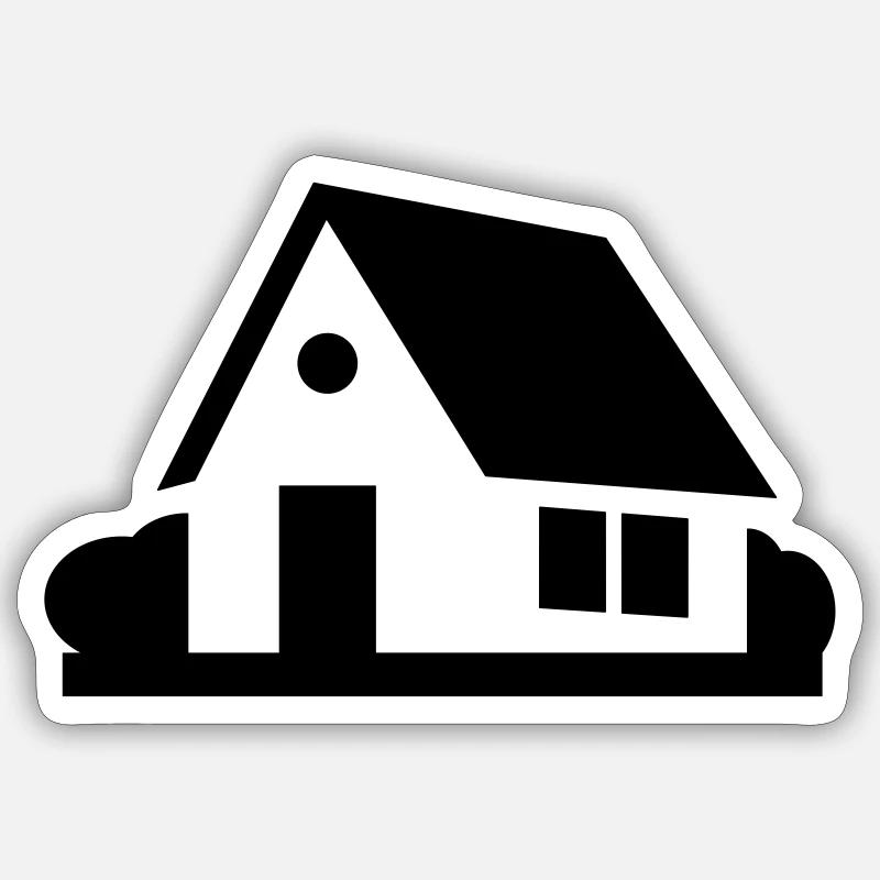 Maison - Sticker taille S (10 x 10 cm) - blanc mat