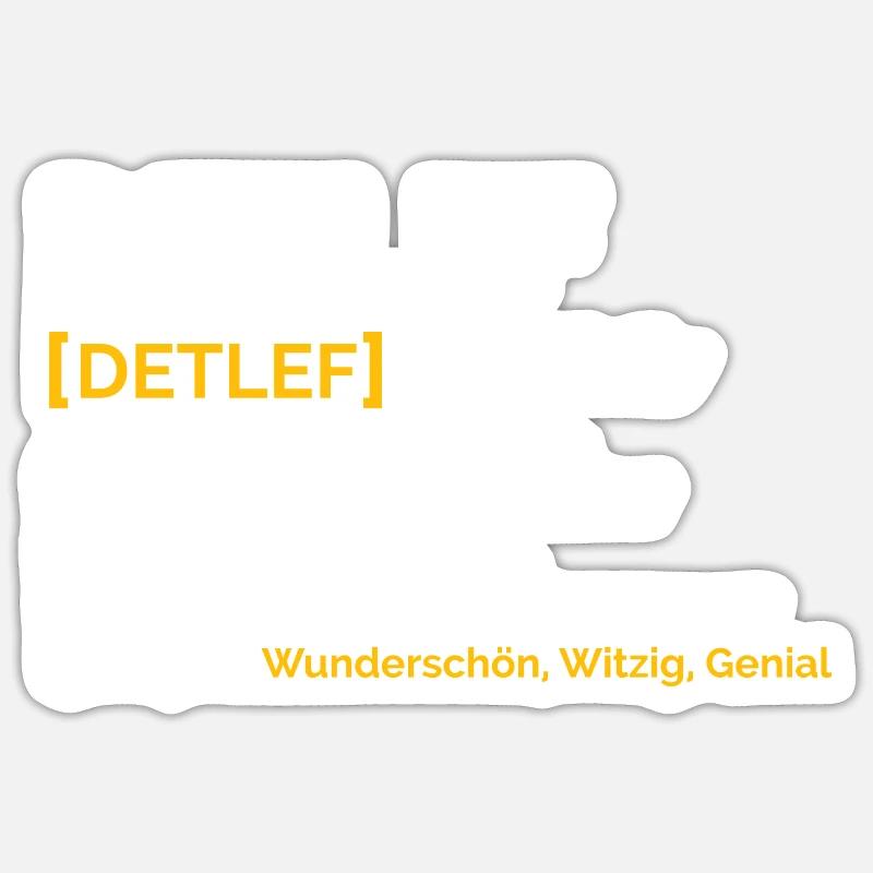Detlef - Sticker Größe S (10 x 10 cm) - Mattweiß