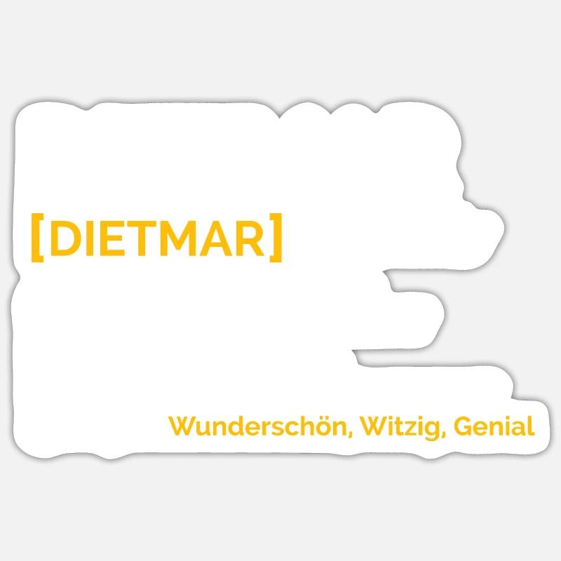 Dietmar - Sticker Größe S (10 x 10 cm) - Mattweiß