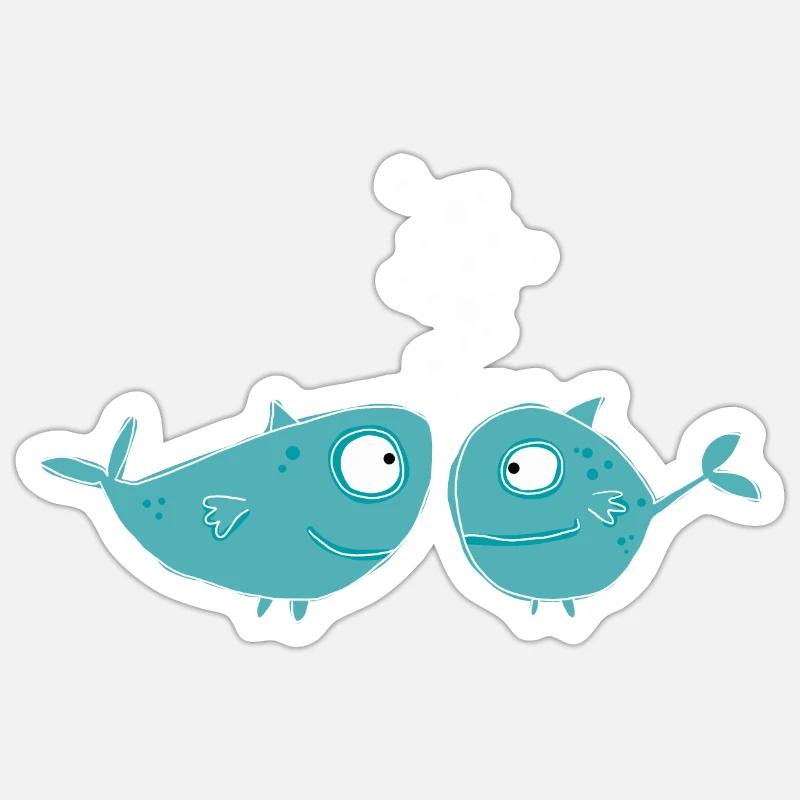 Pisces - Sticker size S (10 x 10 cm) - white matte