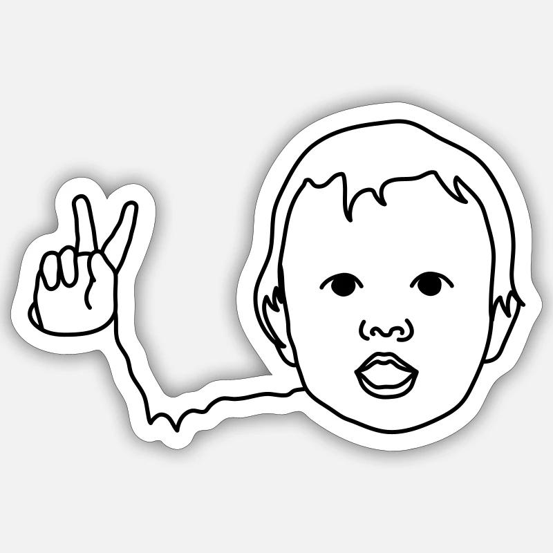 Victoire de bébé - Sticker taille S (10 x 10 cm) - blanc mat