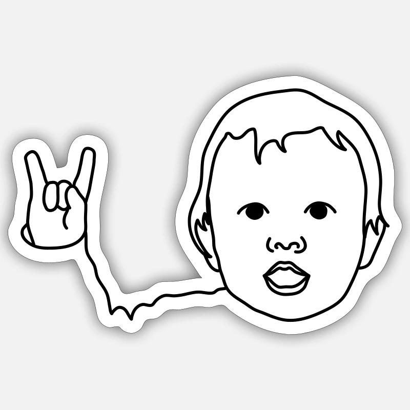 Bébé Satanfingers - Sticker taille S (10 x 10 cm) - blanc mat