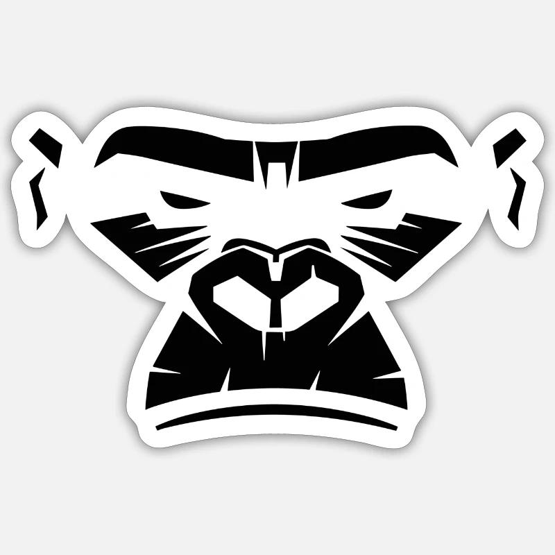 Gorilla Face - Monkey Sticker Größe S (10 x 10 cm)