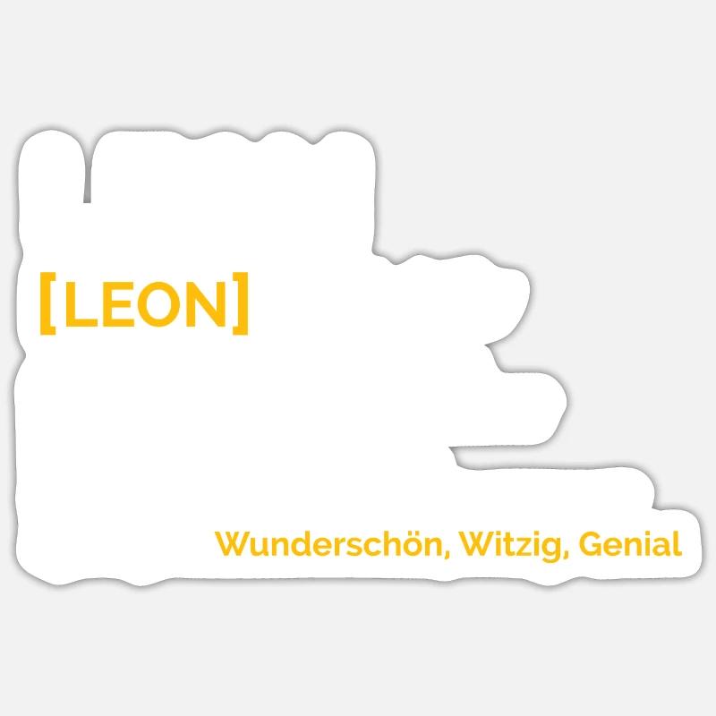 Leon - Sticker Größe S (10 x 10 cm) - Mattweiß