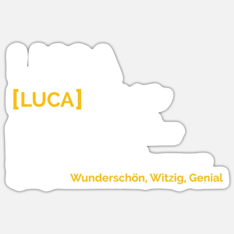 Luca - Sticker Größe S (10 x 10 cm) - Mattweiß