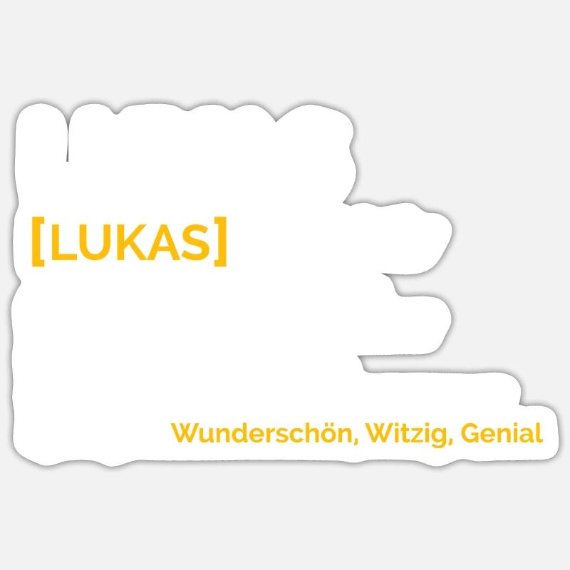 Lukas - Sticker Größe S (10 x 10 cm) - Mattweiß