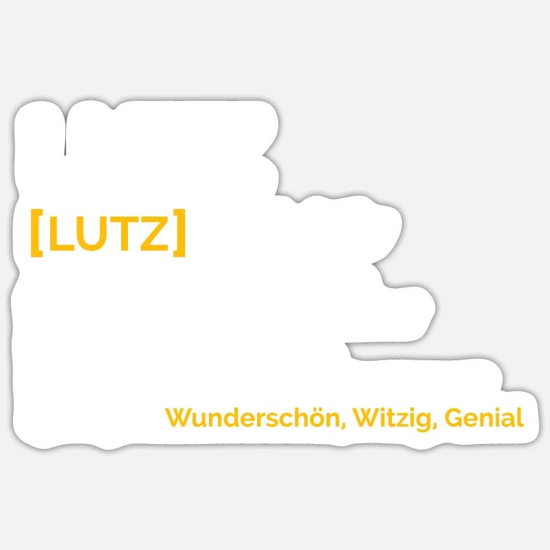 Lutz - Sticker Größe S (10 x 10 cm) - Mattweiß
