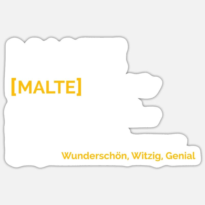 Malte - Sticker Größe S (10 x 10 cm) - Mattweiß