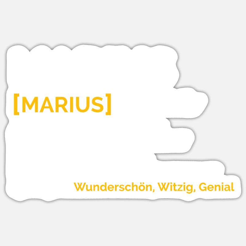Marius - Sticker Größe S (10 x 10 cm) - Mattweiß