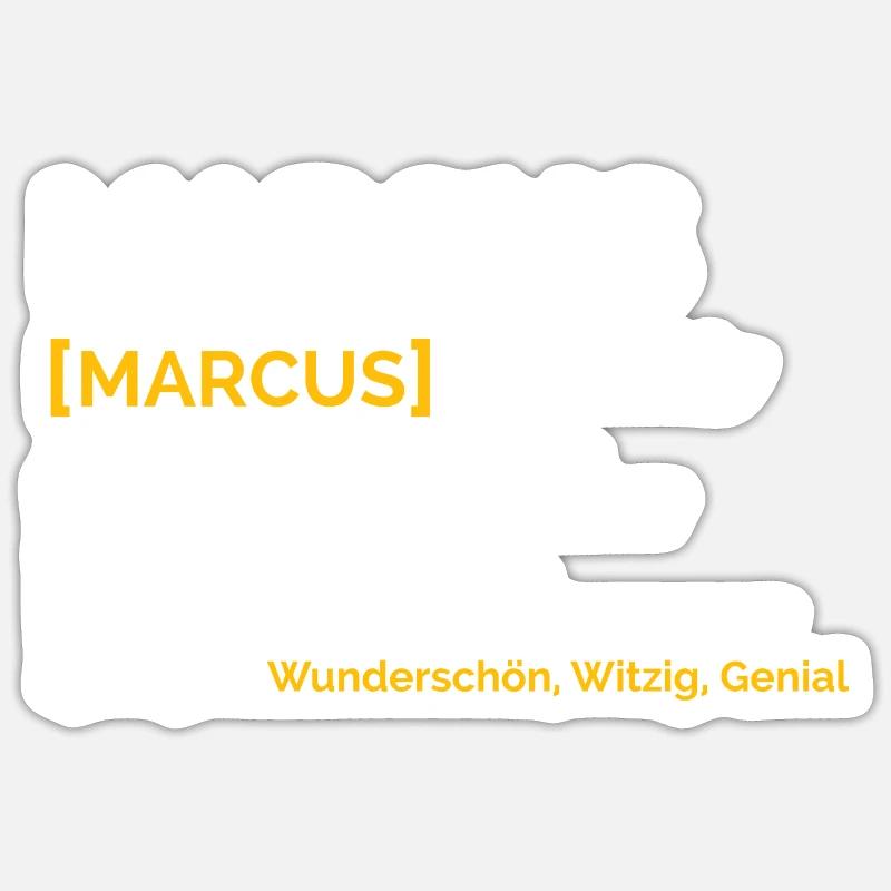 Marcus - Sticker Größe S (10 x 10 cm) - Mattweiß