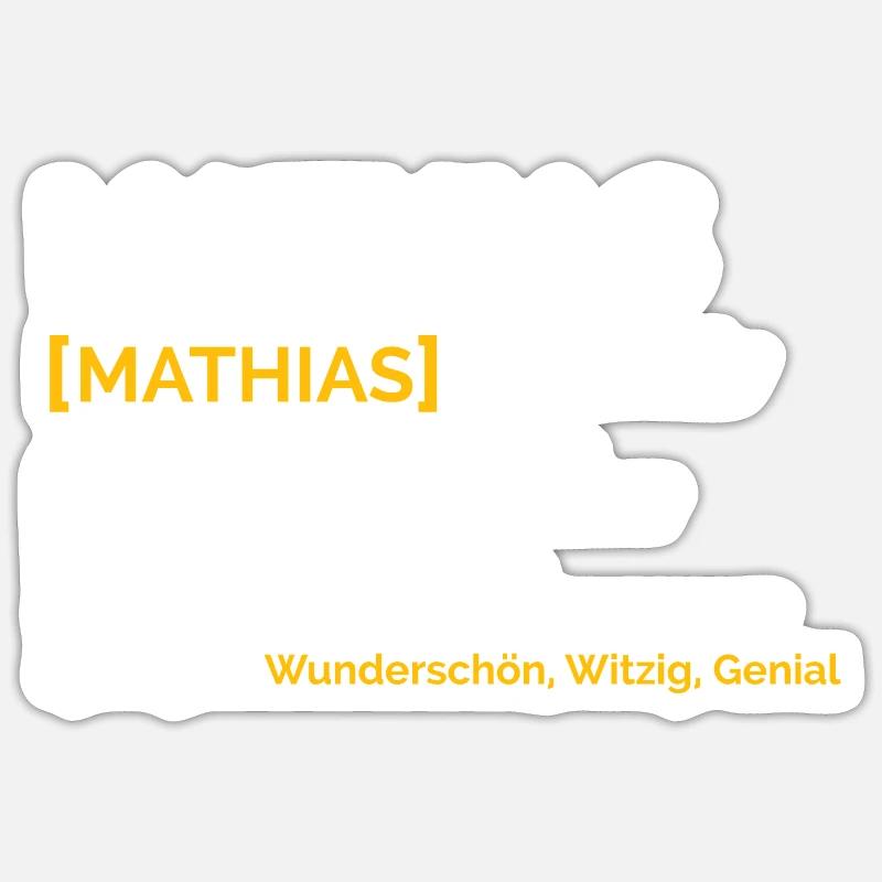 Mathias - Sticker Größe S (10 x 10 cm) - Mattweiß