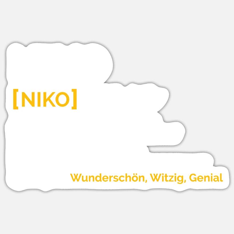 Niko - Sticker Größe S (10 x 10 cm) - Mattweiß
