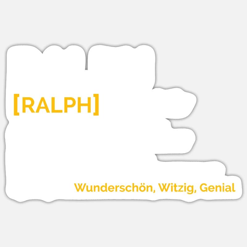 Ralph - Sticker Größe S (10 x 10 cm) - Mattweiß