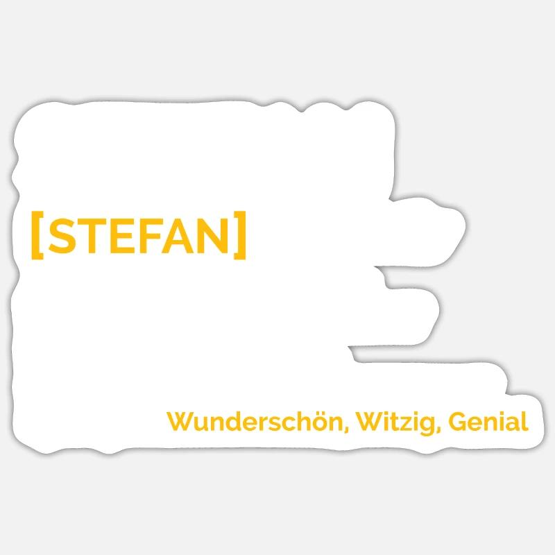 Stefan - Sticker Größe S (10 x 10 cm) - Mattweiß