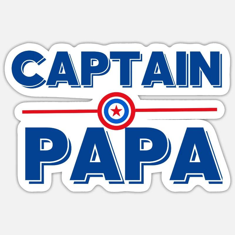 Captain Dad - Papa Geschenkidee Sticker Größe S (10 x 10 cm)