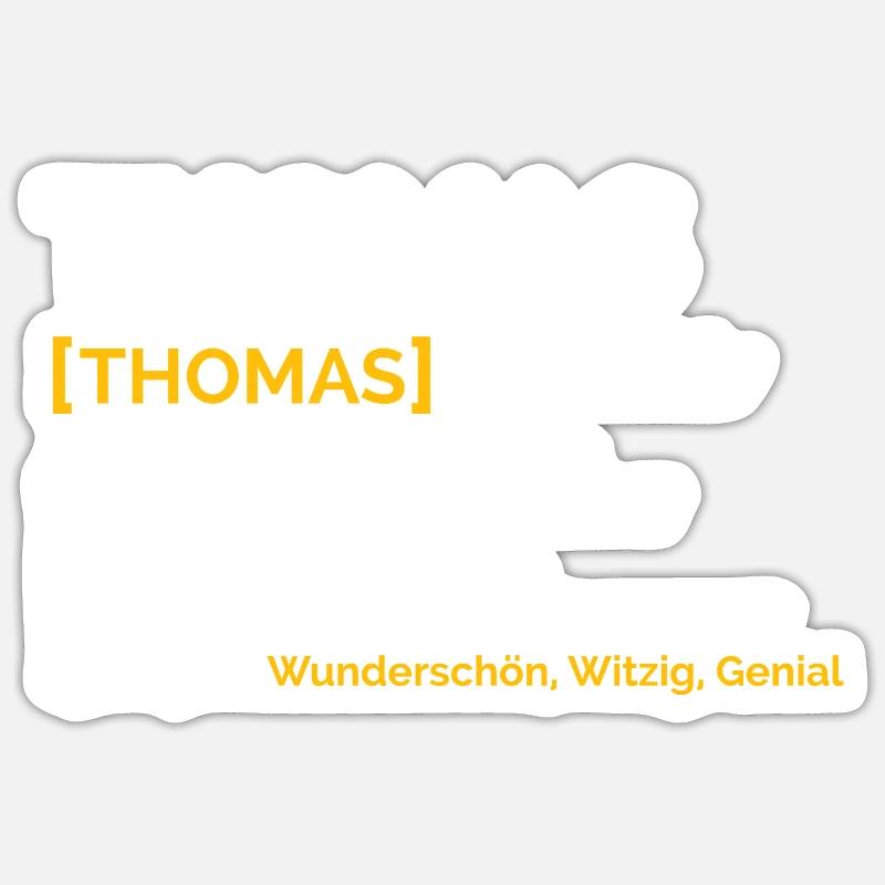 Thomas - Sticker taille S (10 x 10 cm) - blanc mat