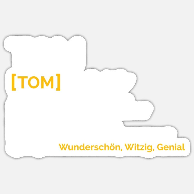 Tom - Sticker Größe S (10 x 10 cm) - Mattweiß