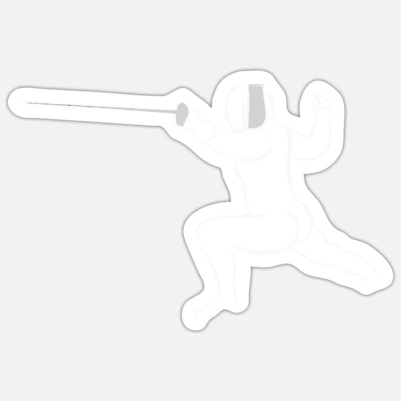 Fencing - Sticker size S (10 x 10 cm) - white matte