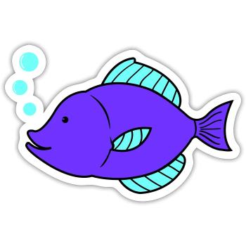 fisch comic - Sticker Größe S (10 x 10 cm) - Mattweiß - Vorne