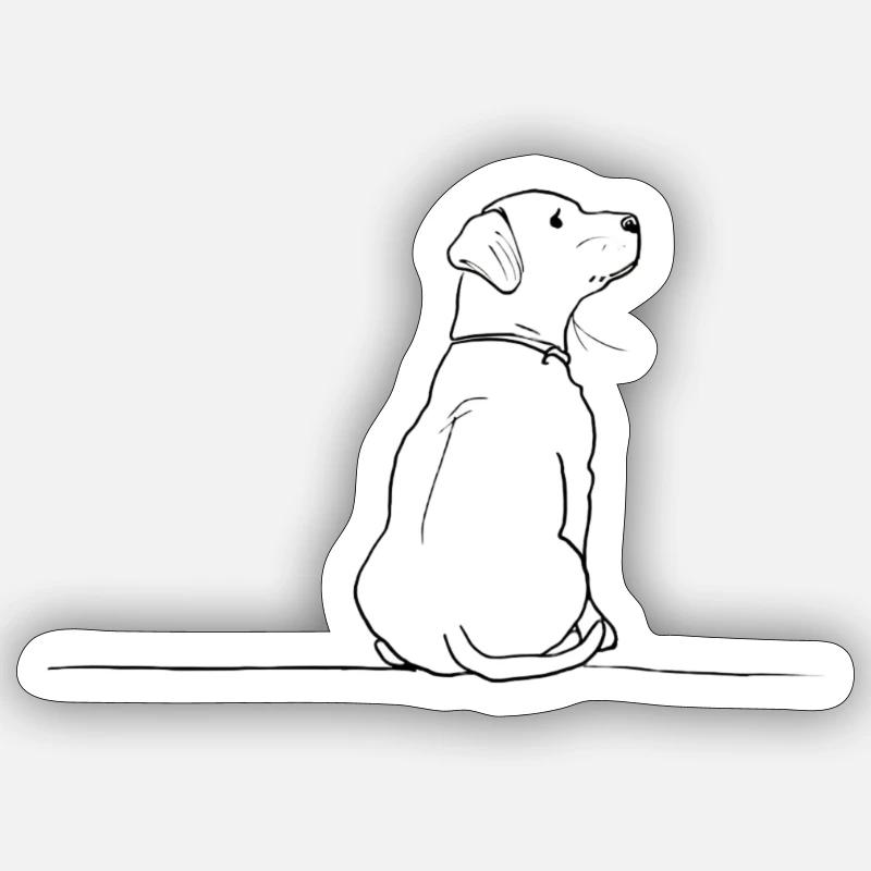 Dog doodle - Sticker Größe S (10 x 10 cm) - Mattweiß