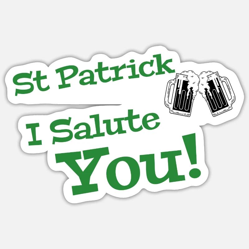 St. Patrick grünes Design - Sticker Größe S (10 x 10 cm) - Mattweiß