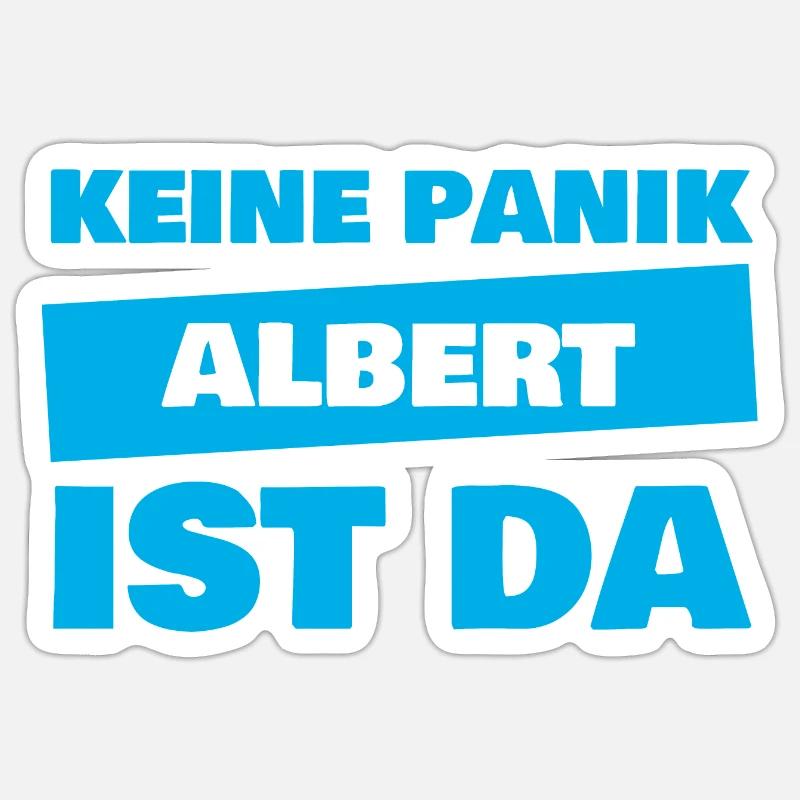 Prénom Albert - Sticker taille S (10 x 10 cm) - blanc mat