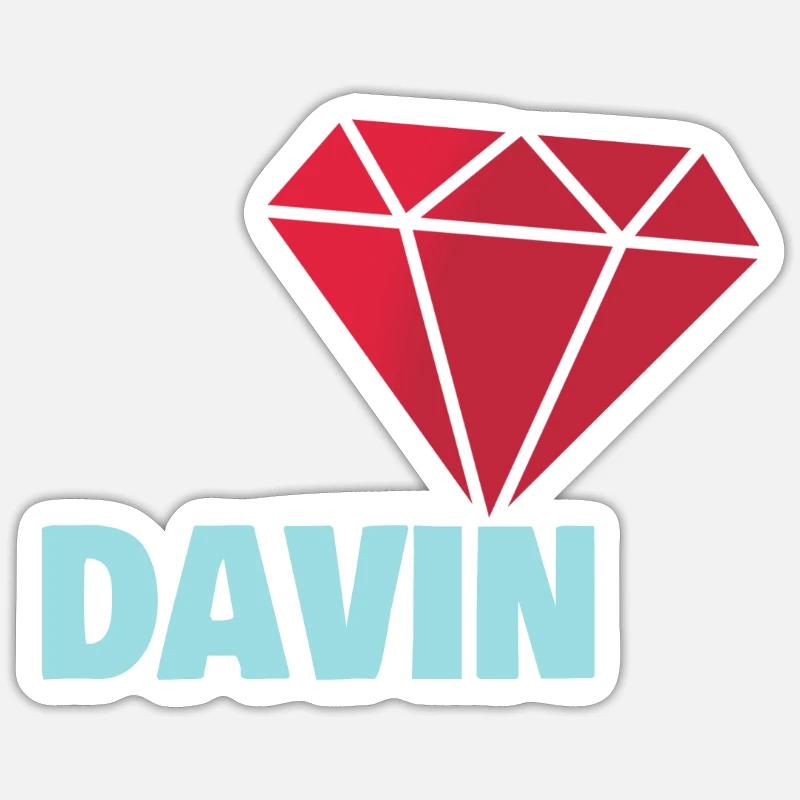 Gift for Davin - Sticker size S (10 x 10 cm) - white matte