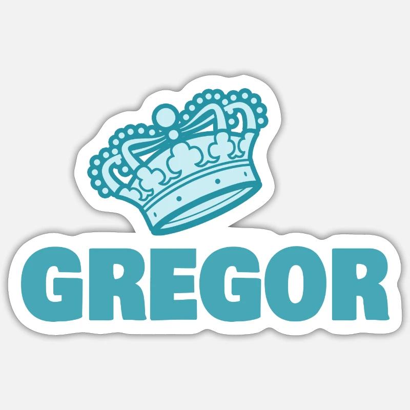 Prénom Gregor - Sticker taille S (10 x 10 cm) - blanc mat