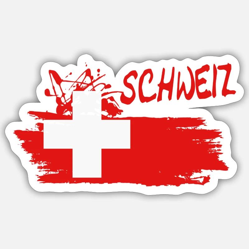 SCHWEIZ - Sticker Größe S (10 x 10 cm) - Mattweiß