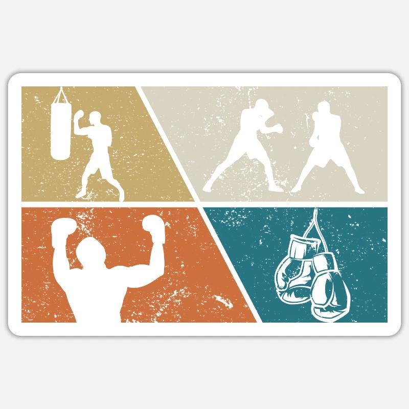 Boxing - Sticker size S (10 x 10 cm) - white matte