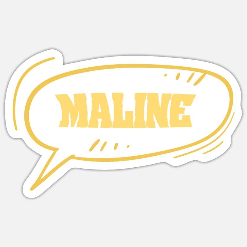 Maline comme prénom - Sticker taille S (10 x 10 cm) - blanc mat