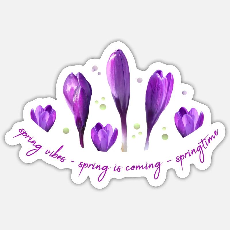 Crocus Printemps Sticker taille S (10 x 10 cm)