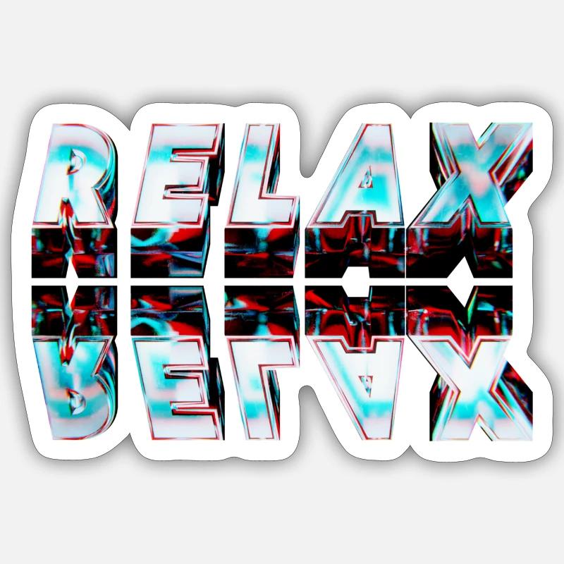 Relax - Sticker taille S (10 x 10 cm) - blanc mat