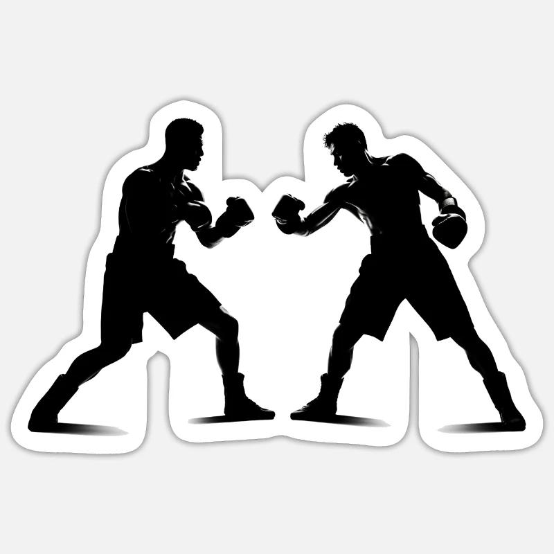Boxe - Sticker taille S (10 x 10 cm) - blanc mat