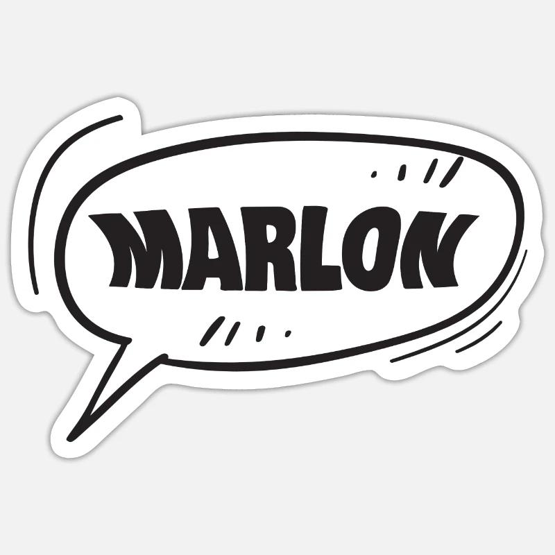 Marlon Marlon - Sticker taille S (10 x 10 cm) - blanc mat