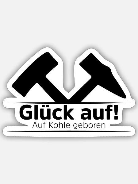 Glück auf ! Design Ruhrgebiet Logo NEU Ruhrpott - Sticker Größe S (10 x 10 cm) - Mattweiß