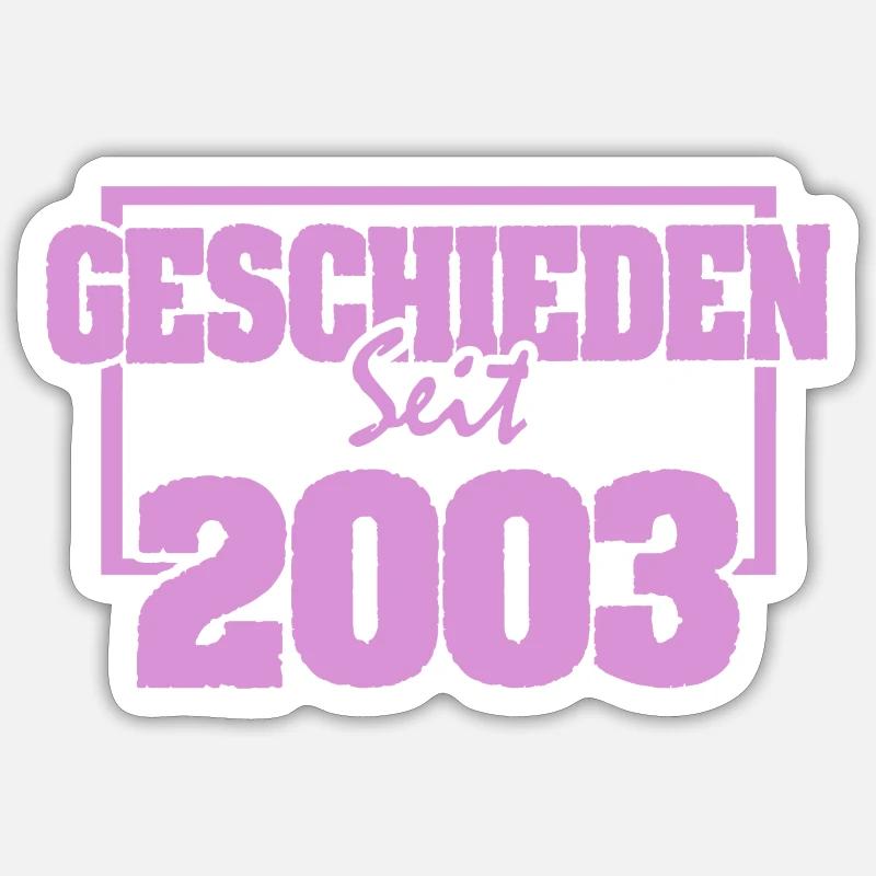 Ehe 2003 - Sticker Größe S (10 x 10 cm) - Mattweiß