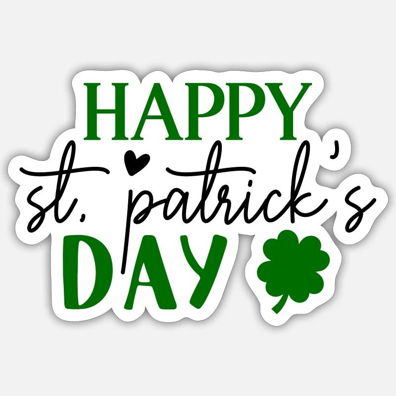 Happy St.Patrick's Day - Sticker size S (10 x 10 cm) - white matte