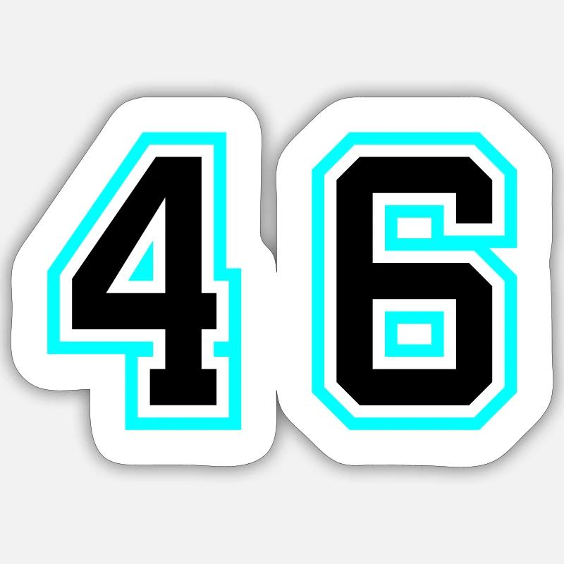 46 Symbole numérique - Sticker taille S (10 x 10 cm) - blanc mat