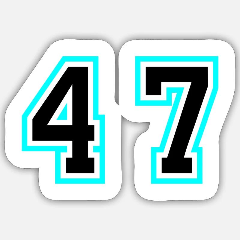 47 Number symbol - Sticker size S (10 x 10 cm) - white matte