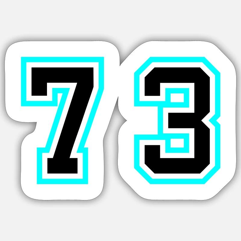 73 Symbole numérique - Sticker taille S (10 x 10 cm) - blanc mat