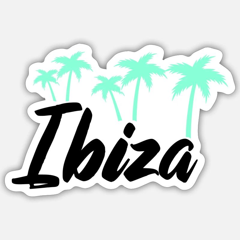Ibiza - Sticker taille S (10 x 10 cm) - blanc mat